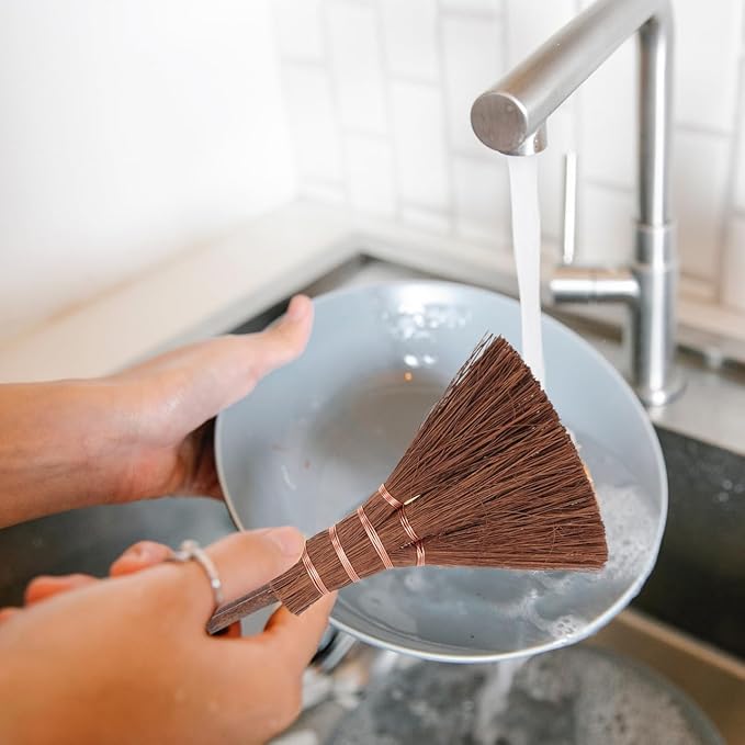 ABOOFAN Mini Tea Tray Brush 11 Inch Soft Bristle Hand Broom for Cleaning Chinese Tea Sets Dishware and Kitchen Surfaces