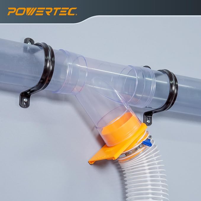 POWERTEC 70367V 4 Inch ID Y Fitting for 4 Inch OD Dust Collection Pipes, Adapters and Fittings, 1 pack