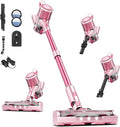 Cordless Vacuum Cleaner, 8 in 1 40Kpa 55Mins,Lightweight Vacuum Cleaners for Home, Stick Vacuum with Anti-Tangle Brush,Wall Mount, Rechargeable Cordless Vacuum for Floor/Sofa/Pet Hair,Pink