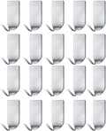 Small Adhesive Hooks Hat Hooks Organizer for Wall Stainless Steel Ultra Strong Wall Rack Hooks for Hanging Hats, Caps, Keys, Kitchen Utensils- Kitchen, Bathroom, Cabinet-20 Packs