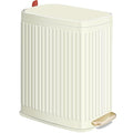 Small Bathroom Trash Can with Air Freshener Soft Close Lid, 6 Liter/ 1.6 Gallon Stainless Steel Garbage Can with Removable Inner Bucket,Step Pedal, Slim Wastebasket for Bedroom, Toilet (Ivory White)