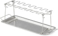 Amazon Basics Chicken Leg and Wing Rack, 14 Slots BBQ Chicken Drumsticks Holder, Food Grade Stainless Steel Roaster Stand for Smoking and Grilling, Oven, Charcoal Grill, Silver, 1-Pack