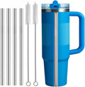 Metal Straw Replacement for Stanley Quencher ProTour Flip Tumbler 40oz,4 Pack Stainless Steel Drinking Straw with Cleaning Brush for Stanley Quencher ProTour 40oz Cup