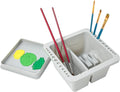 MyLifeUNIT Paint Brush Cleaner, Paint Brush Holder and Organizers for Acrylic, Watercolor, and Water-Based Paints (Grey)