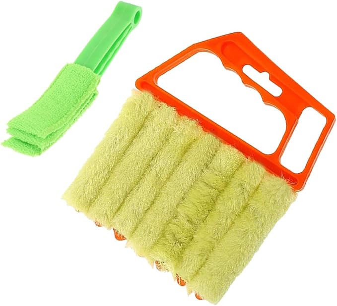 CLISPEED 2pcs Handheld Blinds Cleaning Brush Window Shutter Cleaner Brush for Air Conditioner Vents with 3-Tooth and 7-Tooth Design for Home Window Cleaning
