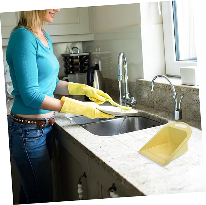 Toyvian 2pcs Small Handheld Dustpan with Comfortable Grip, Reusable Desktop Cleaning Scooper for Home and Office Debris Collection