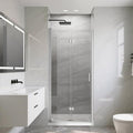 Frameless Bi-Fold Shower Door 34" W x 72" H, 1/4" Clear Tempered Glass, Folding Swing Design, Reversible Installation, Chrome Finish, Space-Saving Glass Shower Door for Small Bathrooms