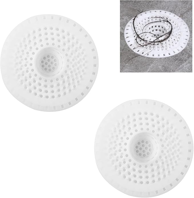 White Drain Hair Catcher Shower Drain Cover Hair Catcher Bathtub Drain Hair Catcher Silicone Tub Hair Catcher Drain Protector