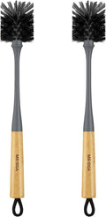 MR.SIGA Water Bottle Brush, Long Handle Bottle Brush for Water Glasses, Baby Bottles, Sports Bottles Cleaning, Gray, 2 Pack