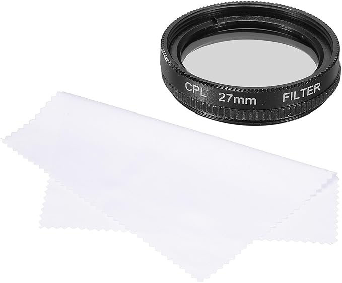 MECCANIXITY 27mm Circular Polarizer Filter, Double Sided Multi-Layer Coatings Polarizing Filter with Cleaning Cloth for Camera Lens