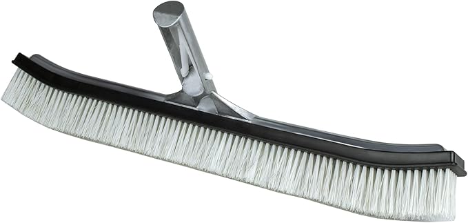 Poolmaster 20173 18-Inch Swimming Pool Brush With Aluminum-Back and Combo Bristles, Premier Collection