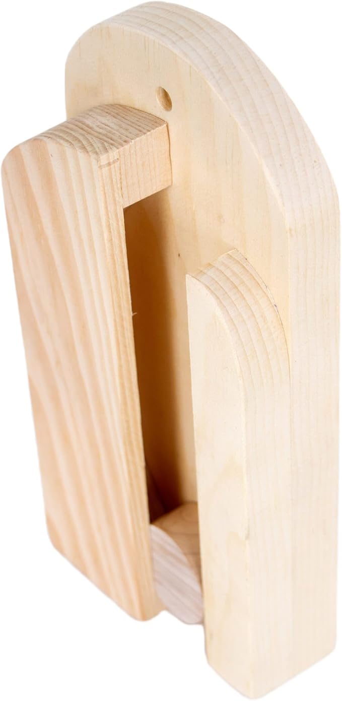 Lehman's Amish Handcrafted Broom Holder, Wall-Mount Wooden Storage Solution for Corn Brooms, Fireplace Brooms and More, Natural Unfinished