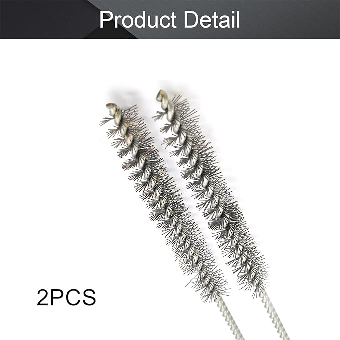 Utoolmart Steel Wire Cleaning Brush, Spiral Power Tube Brush, Steel Wire Tube Brush Cleaning Tool, Tube Bottle Brush, 0.6-inch Diameter 12-inch Length, 2pcs