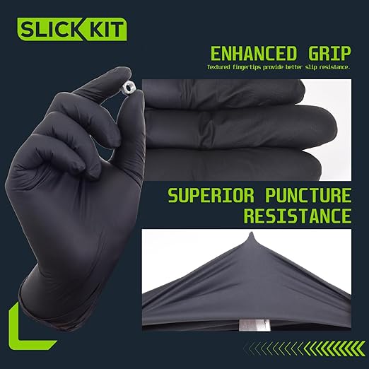 Disposable Nitrile Gloves, 4 Mil Latex-Free Powder-Free Industrial Gloves for Cleaning, Cooking, Non-Sterile (Black, Small/7 (Pack of 1000))