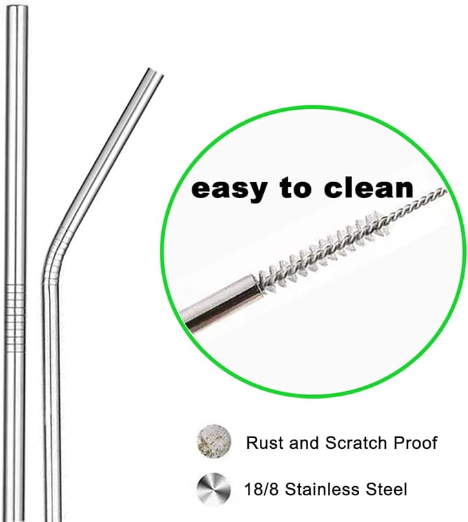 Straw Cleaner Brush Long 10 inch, 10-PCS Straw Brush of Bristles Diameter (5+8+12+16+20mm) for Cleaning Reusable Straws, Sippy Cup, Water Bottles, Tumblers, Tubes Clear Color