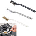ORIJOYNA Set of 3 Kitchen Cleaning Scrubbers - Wire Brush (Stainless Steel + Brass + Nylon) for Range Hood Grease, Grime and Rust