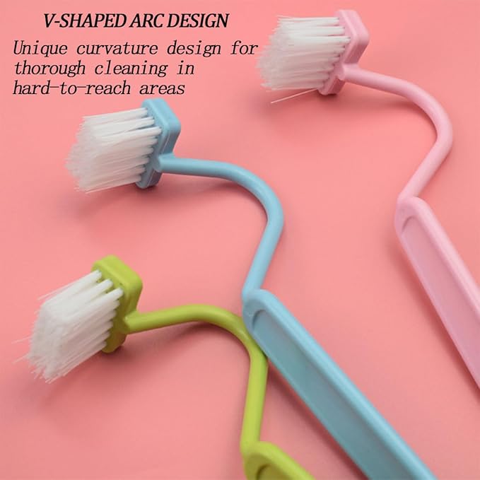 3 Pcs Plastic Curved Small Toilet Brushes Bathroom Plastic Cleaning Brushes Suitable for Cleaning Toilet Edges, Inner Rim and Corner Crevices.
