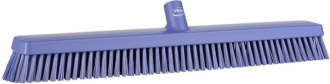 Vikan 31958 24" Heavy-Duty Push Broom, Soft/Stiff, Purple