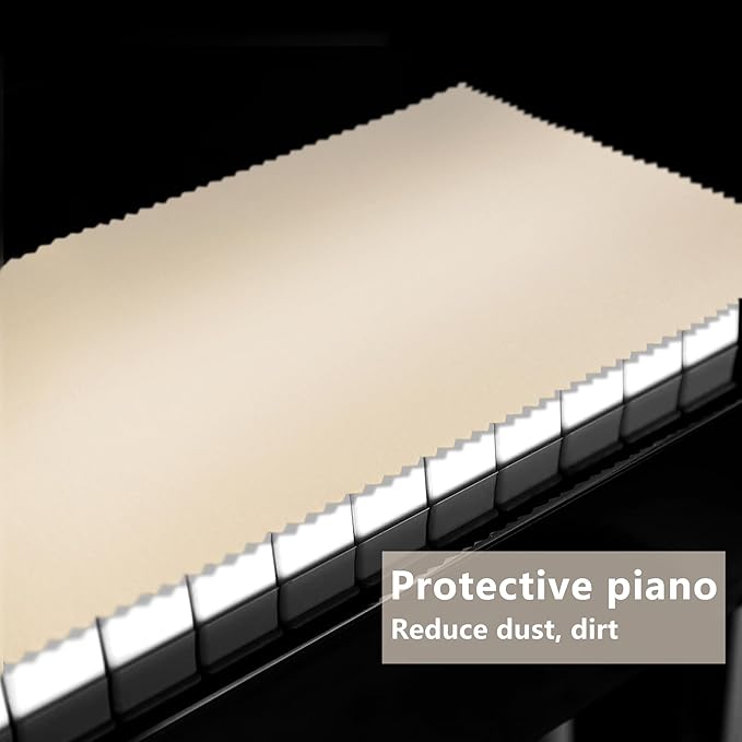 88 Keys Piano Keyboard Off-White Dust Cover - For Upright Grand Pianos, Digital Pianos and Electronic Keyboards - Protective Key Cover Cloth (2 Packs)