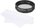 MECCANIXITY 25mm Circular Polarizer Filter, Double Sided Multi-Layer Coatings Polarizing Filter with Cleaning Cloth for Camera Lens