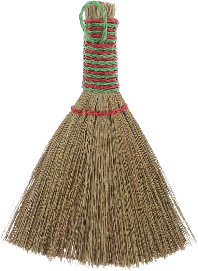 Natural Corn Bristle Hand Whisk Broom with Handle for Indoor Cleaning Dense Miscanthus Weave for Dust and Debris Removal Multipurpose Floor and Furniture Sweeper Home Cleaning Tool