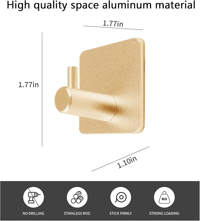 Paoli Heavy Duty Self Adhesive Hooks - Sturdy self Adhesive Hooks for Home, School and Office Easy to fit and Remove(4PC)