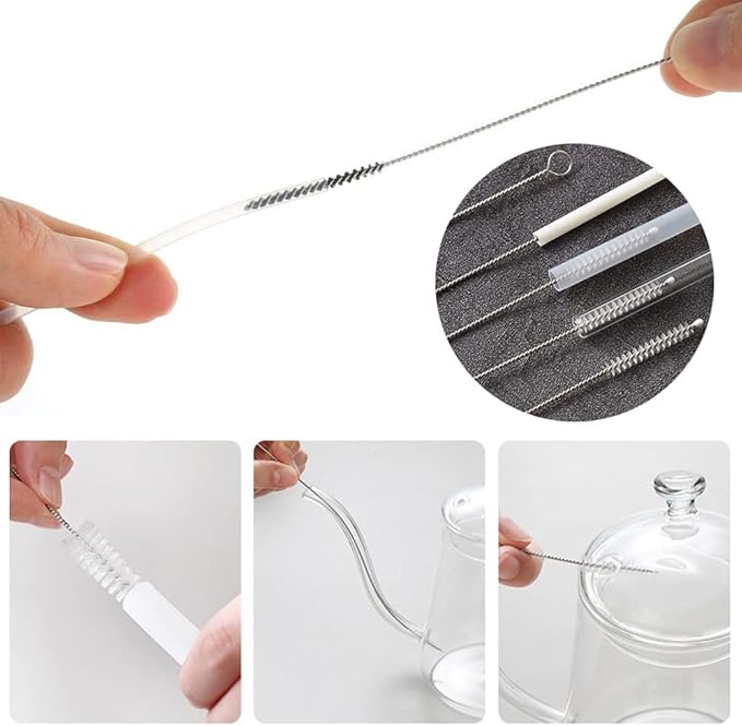 Straw Cleaner Brush Extra Long 12 inch, 10 PCS Straw Cleaner Brush Bristles Diameter (4+8+10+12+16mm) for Cleaning Straws, Pipe, Sippy Cup and Bottle