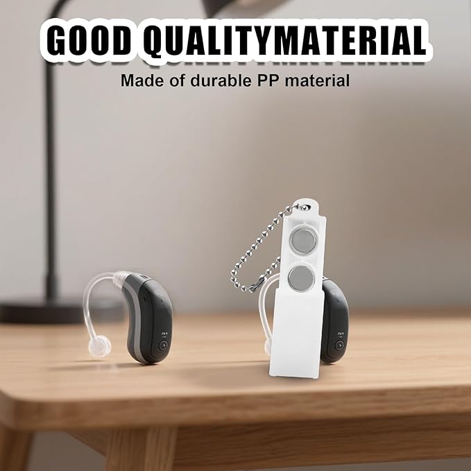 3pcs Hearing Aid Battery Cases, Plastic Hearing Aid Batteries Caddy with Keychain Portable 312 Battery Storage Box Practical Hearing-Aid Batteries Key Chain Carry Case