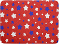 Fourth of July Independence Memorial Dish Drying Mat for Kitchen Counter,Blue White Star Patriotic Red Drying Mat 18 x 24 Inch with High Absorbent Microfiber Dish Drying Mat for Coffee Bar