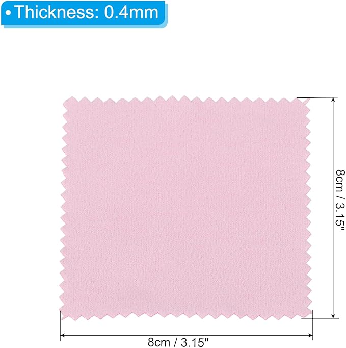 PATIKIL 3.15x3.15" Jewelry Cleaning Cloth, 100Pcs Individually Wrapped Double-Sided Microfiber Polishing Cloth for Silver Gold Brass Platinum Jewelry, Pink