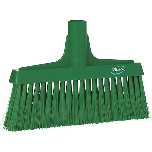 Vikan 31042 Broom,Lobby,Soft/Stiff,10.25",PP/PET,Green