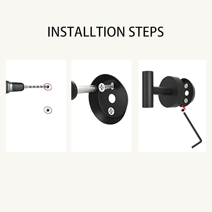 Towel Hooks, SUS 304 Stainless Steel Hooks, Heavy Duty Door Hanger Towel Robe Clothes Cabinet Closet Sponges Hook for Bathroom Kitchen Garage Gotel (Black, 4 Pcs)