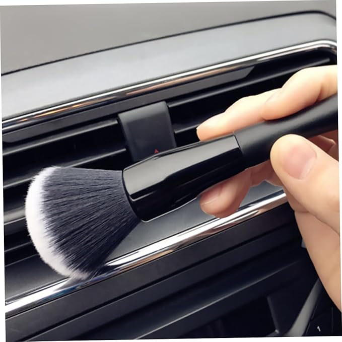Car Detailing Brush Air Vent Cleaning Brush Soft Bristle for Automotive Air Conditioner Vent Dust Removal Black and White