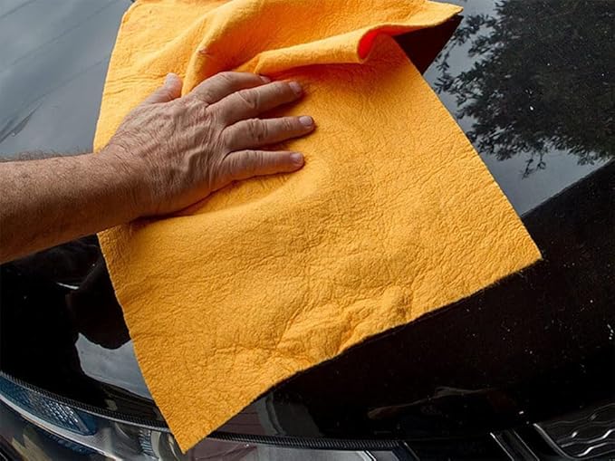 Flinka The Original Reusable Shammy Cloth 20" x 14" - Super Absorbent Chamois Towel - Great for Cars, Boats, Trucks, and RVs - Natural Viscose Sponge Cloth - Eco Friendly (3 Pack)