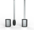 Silicone Toilet Brush Holder Set,TPR Toilet Bowl Brush with Long Stainless Steel Handle and Flexible Bristles,Deep Cleaning & No-Scratch Toilet Scrubber, Sleek Toilet Brush with Weighted Base (2, SS)