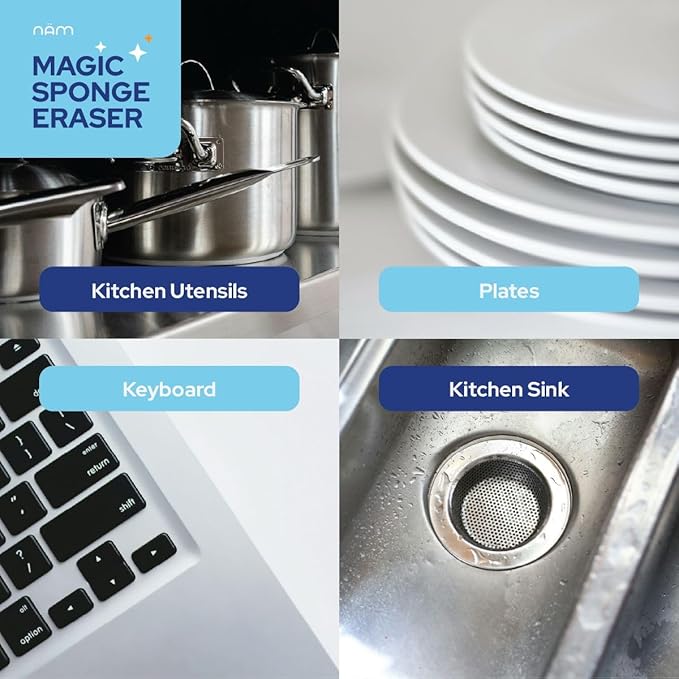Magic Sponge Cleaning Eraser, 50 Pack Melamine Foam Cleaning Pads, Multi-Surface Cleaner for Kitchen, Bathroom, Wall, Floor, Baseboard, Sink & Furniture