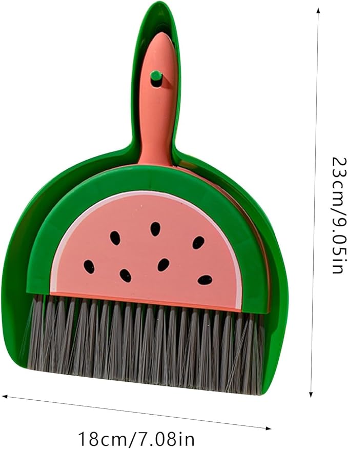 Mini Dustpan and Brush Set, Household Fruit Shape Handheld Dust Pan with Handle,Portable Mini Lightweight Hand Broom and Dustpan Set for Home Office Desks Sweeping Outdoor Indoor Camping Cleaning