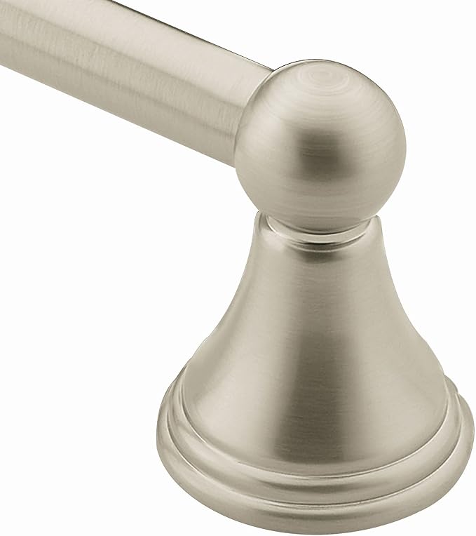 Moen Preston Collection Brushed Nickel 18-Inch Single Bathroom Towel Bar, DN8418BN (Pack of 2)