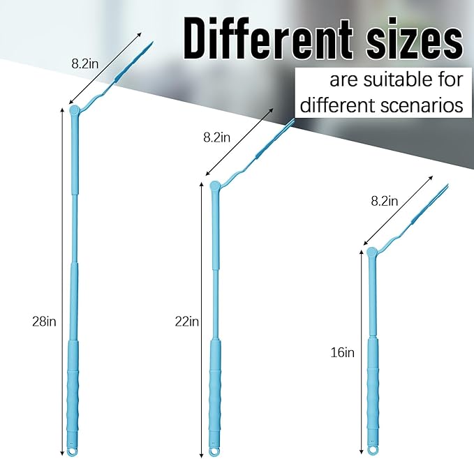 4 Pcs 3 ft Replacement Handles Compatible with Swiffer Duster Refill, Extended Handle, Removal Duty, Adjustable Length for Home Fan Window Cleaning (Sky Blue)