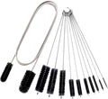 Flexible Drain Brush Straw Cleaner Set, Nylon Cleaner Double Ended Elastic Hose 65 inch and 10 PCS Extra Long Pipe Cleaner 10 inch