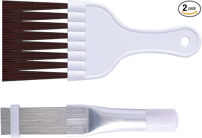 2Pcs Air Conditioner Fin Comb Cleaner kit AC Coil Cleaning Brush Condenser Fin Straightener AC Evaporator Comb Radiator Repair Clean Tool