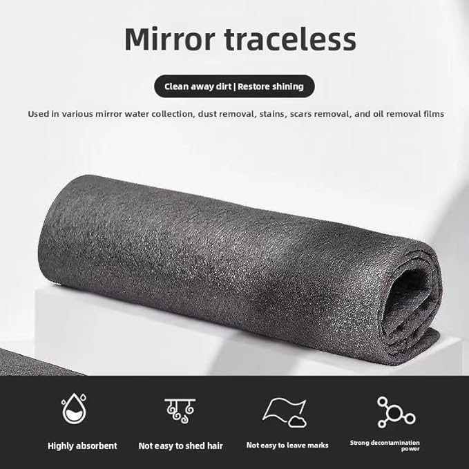 Magic Cleaning Cloth 5 Pcs Lint Free Cloth Microfiber Cleaning Rag，Reusable, Thickened, for Windows, Glass, Mirror, Car, Gray，Magic Cleaning Cloths for Glass