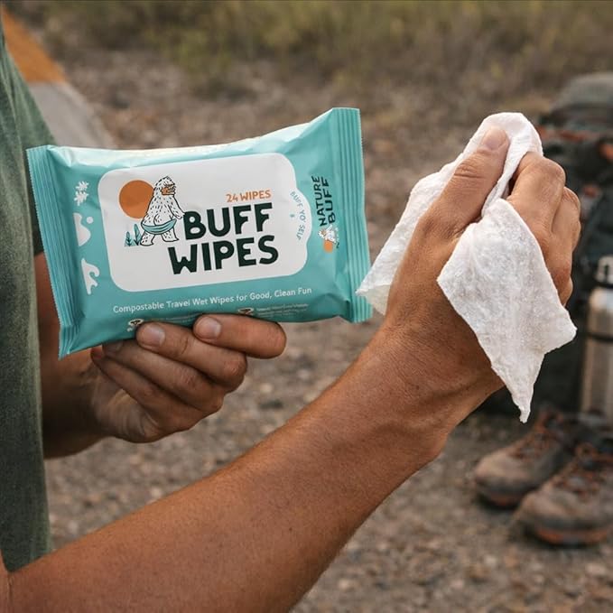 Outdoor Camping Wet Wipes Extra Thick Biodegradable Camping & Travel Wipes Plastic Free Body, Face & Hand Cleansing Cloths for Hiking (Wet Wipes, 24 Count (Pack of 1))