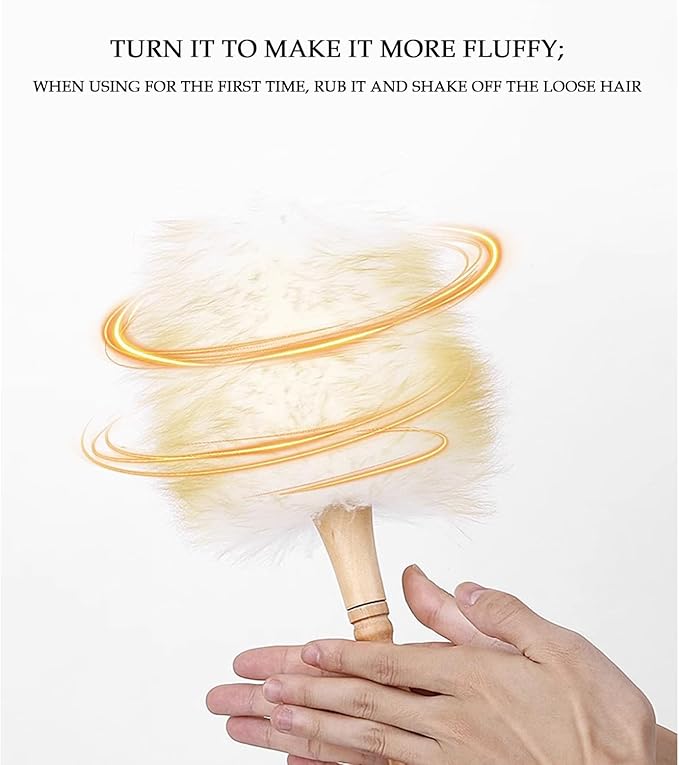 Wool Duster, Long Handle Duster, Wool Lambswool Cleaning Brush Duster, Wool Feather Duster with Solid Wooden Handle for Universal Instrument (Glove Type)