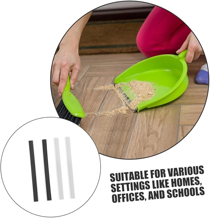 4pcs Rubber Dustpan Edge Strips Replacement Lip Inserts for Solid Garbage Shovel Weatherproof Seal for Efficient Cleaning for Home and Office Use
