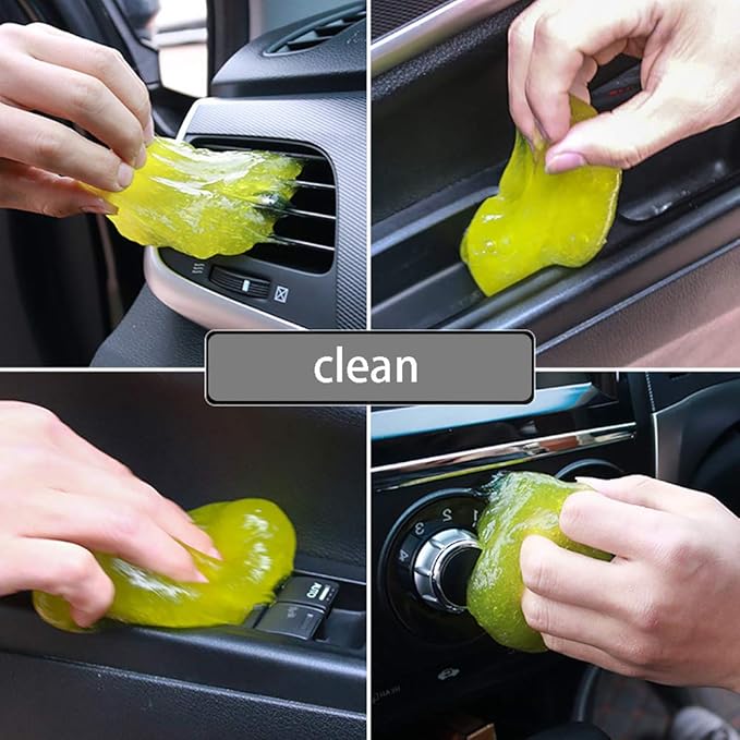 Tyenaza Car Cleaning Gel, Universal Detailing Automotive Dust Cleaning Tools, Car Crevice Cleaner Putty Cleaning Keyboard Cleaner for Car Vents(200g)