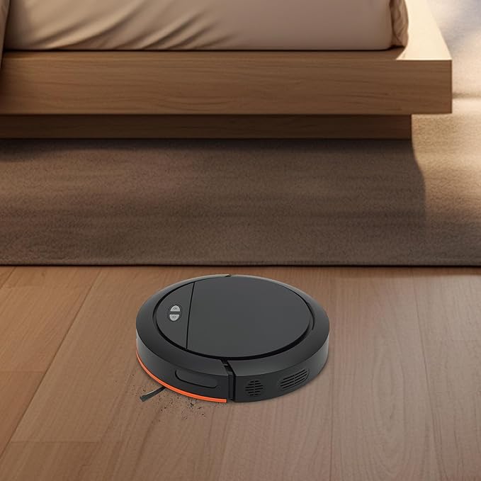 Robot Sweeping Machine, 3-in-1 Sweeping Machine, Robot Vacuum Cleaner, Cordless Sweeping Machine, Push Button/APP Control, 3-Cleaning Mode, for Pet Hair, Hard Floor, Low Carpet (Black)