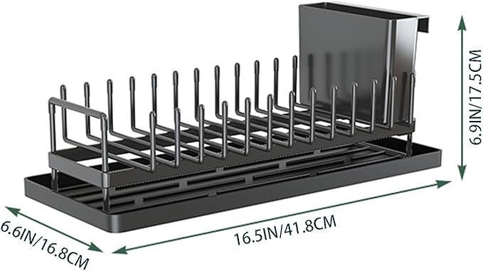 Cup Drying Rack Dish Drying Water Bottle Dryer Rack Long Kitchen Sink Counter Drainer Over Tray Plate Forks Glass Cups Spoons Organizer