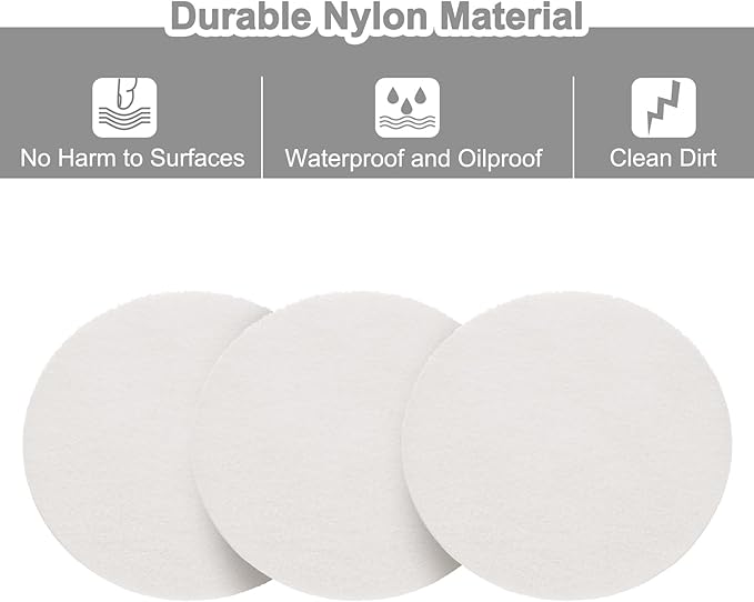 uxcell 10 Pcs 4 Inch Nylon Hoop Scrubbing Pad 2000 Grits Scrubber Scouring Pads Hoop and Loop Surface Conditioning Drill Scuffing Disc, White