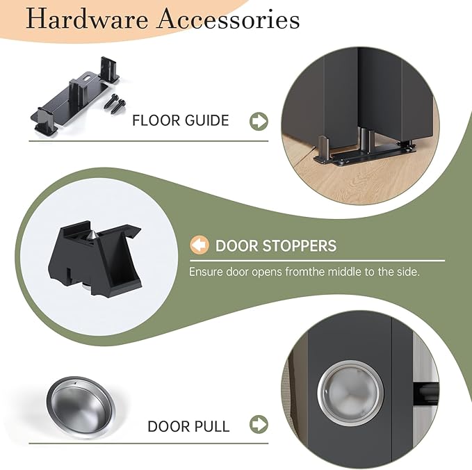 EaseLife 12FT/144in Bypass Double Sliding Pocket Door Hardware Kit,Commercial Grade,Aluminum,Bypassing Wardrobe Closet Door Track for 4 Door System,Slide Smoothly Quietly,Easy Install,No Door